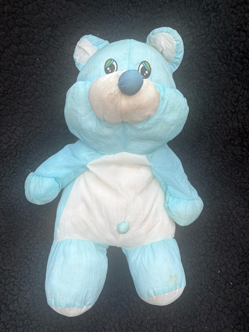 Vintage Wallace International Blue & White Teddy Bear Plush Stuffed Animal